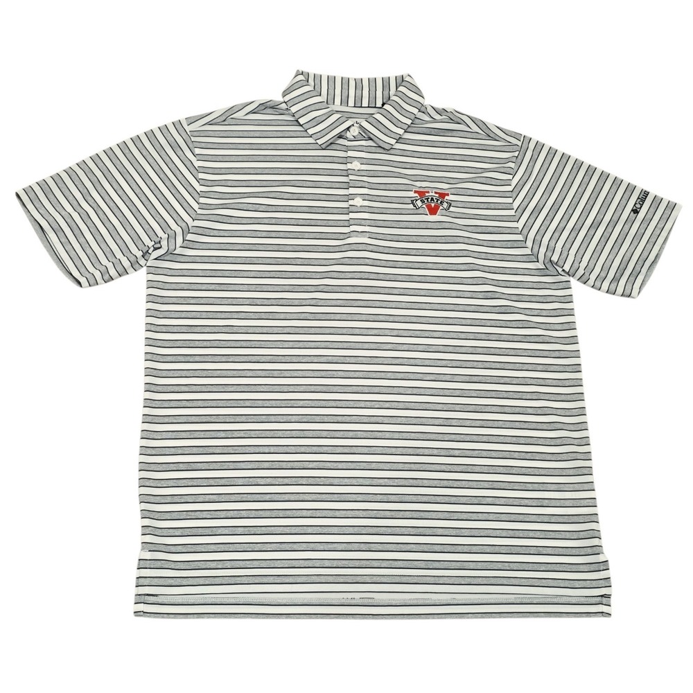Columbia Golf Valdosta State Blazers Polo Men's Large Gray Stripe VSU NCAA